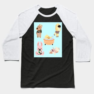 Cute Kawaii Animals Indulging In Self Love Baseball T-Shirt